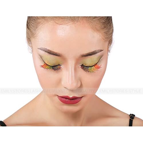 EMILYSTORES Pride Rainbow Wing Costume Eye Lashes For Halloween, Dramatic Eyelashes, Party Show, Cosplay, 1 Pair