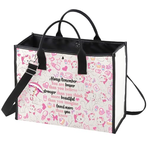 WZMPA Cat Marie Cosmetic Bag - Fans Gift 'You Are Braver Stronger Beautiful Than You Know' - Makeup Zipper Pouch (Cat Marie-TB)