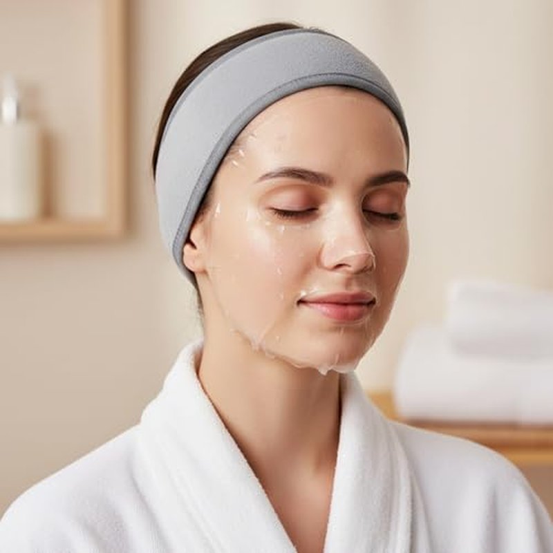 3Pcs Facial Spa Headband, Adjustable Hair Wrap for Face Washing