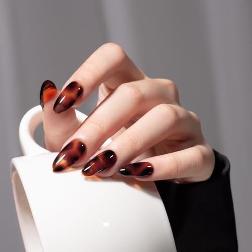 MAYCHAO Jelly Sheer Gel Nail Polish - Translucent Amber Tortoise (15ml)