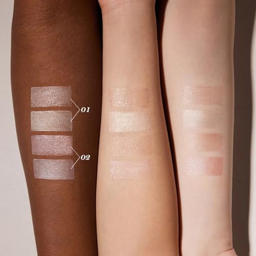 Flower Knows Shell's Jewel 2-in-1 Under Eye Highlighter Stick,Smudge-Proof Creamy Shimmer EyeShadow Stick,Dual-Color Highlighter,Convenient Multi-Use Makeup Pencil,(01 Vanilla White)