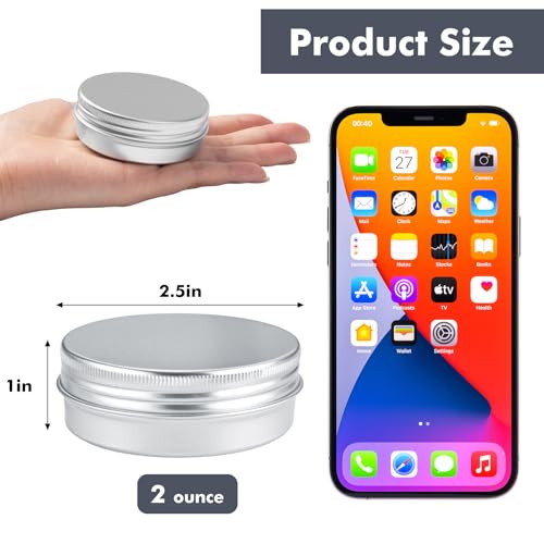 Moretoes 8 Pack 2oz Aluminum Tins with Screw Lids