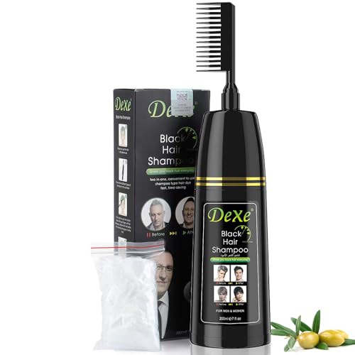 Amzfly Black Hair Shampoo - 3-in-1 Natural Hair Color, Nourishing & Ammonia-Free, 200ml