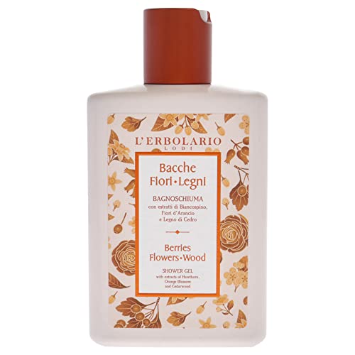 L'Erbolario Shower Gel ? Moisturizing Body Wash with Cedarwood for All Skin Types - Body Soap with Botanical Extracts ? Berries Flowers Wood - 8.4 oz