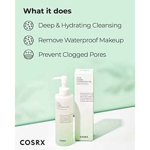 COSRX Pure Fit Cica Cleansing Oil, 6.76 fl. oz / 200ml | Light Weight Oil Purifying Centella for Sensitive Skin | CICA-7 Complex, Jojoba seed oil