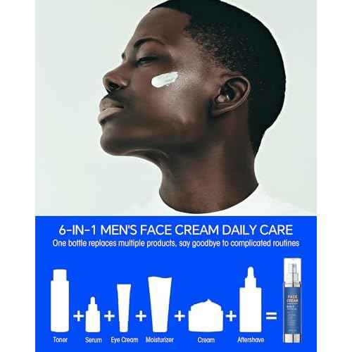 Face Cream for Men, 6 Benefits in One Easy Step, Alleviates Eye Bags, Removes Dark Spots, Reduces Wrinkles, Soothes Skin After Shaving, Face Moisturizes, Skin Nourishes Deeply - 2 Pack