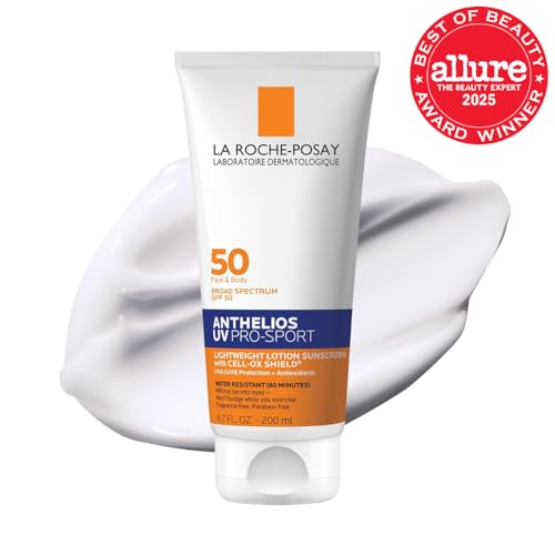 La Roche-Posay Anthelios UV Pro-Sport SPF 50 Sunscreen Lotion 6.76 Fl Oz – Water & Sweat Resistant Face & Body