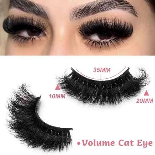 Mink Lashes 20mm Volume D Curl Cat Eye Faux Lashes 14 Pairs