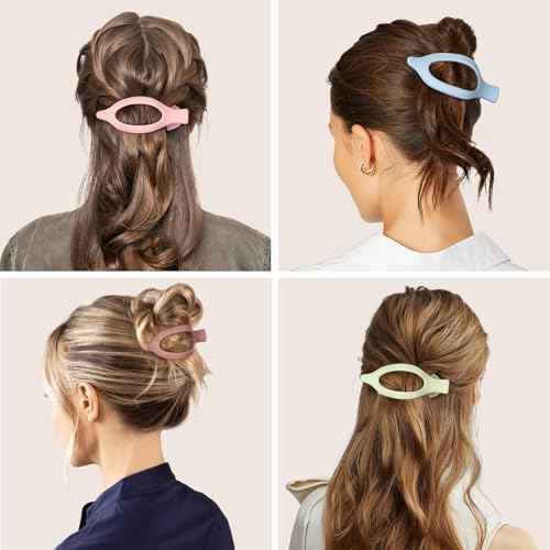 8 Pcs Flat Hair Clips for Women Girls, Flat Claw Clips for Thick Thin Hair, Hair Accessories Barrettes