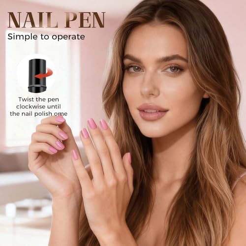 3-in-1 One Step Gel Nail Polish Pen Set with Portable UV LED Light