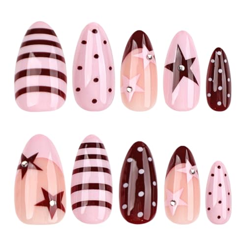 Almond Press On Nails - 24pc Medium Y2K Fake Nails Kit