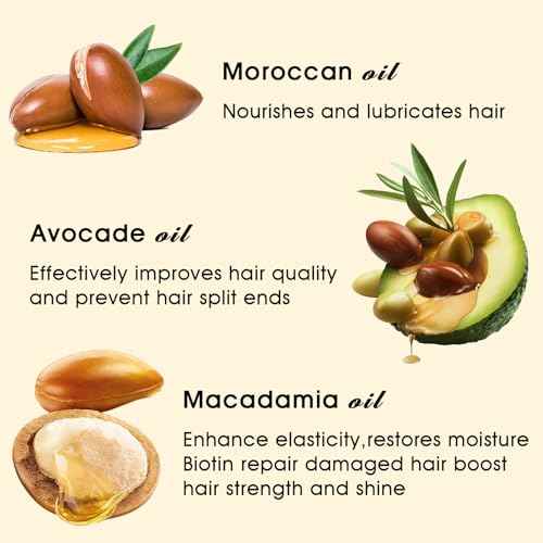 Adofect Hair Treatment Serum - 100 Capsules Hair Care Vitamins - No Rinse - With Argan Macadamia & Avocado Oils - Vitamins A, E, & Pro B5 - Hair Oil Conditioner for Women & Men