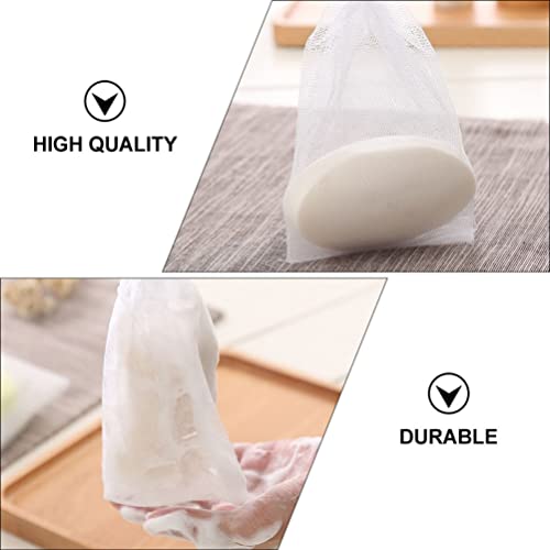 Zerodeko Soap Bags 100 Pack - Mesh Foam Pouches White