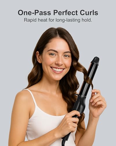 ANNLARY 1.25" Titanium Ceramic Curling Iron, 8 Heat Settings
