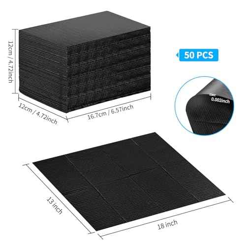 Gusnilo Nail Art Table Mat - Disposable Nail Paper Towels (50PCS) - Black Waterproof 3-Ply Nail Art Paper 13" X 18" Pads for Nail Table Decoration Kit, Nail Art Accessories