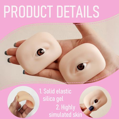 3D Silicone Eye Practice Model - Realistic Eyebrow & Lash Training Pair
