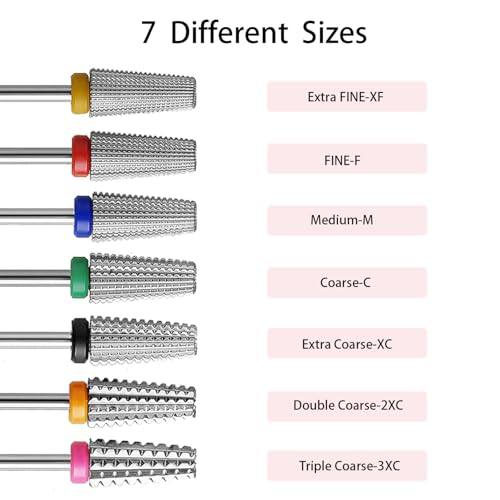 5-in-1 Nail Drill Bits - Medium Carbide Rotary Accessory