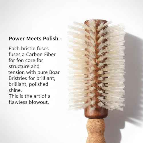 Professional 2.75" Blonde Boar Bristle Round Brush | Ergonomic Cork Grip & Wooden Barrel | Gentle Tension for Fine Hair Blowouts | Frizz-Free Volume & Shine | Premium Beauty Gift for Her