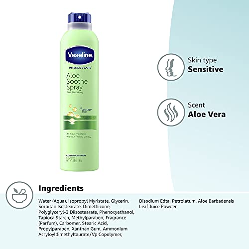 Vaseline® Intensive Care™ Aloe Soothe Spray, 6.5 Oz (Pack of 2)