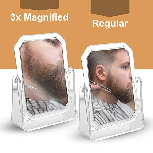 Double Sided Makeup Mirror 1X/3X Magnifying with Stand