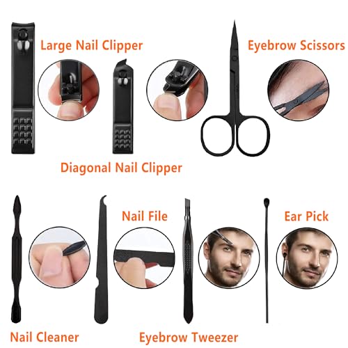 Travel Manicure Set for Men and Women - Nail Clipper Kit with 7 Tools
