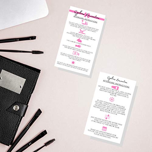 Brow Lamination Aftercare Cards 50 Pack 2x3.5"