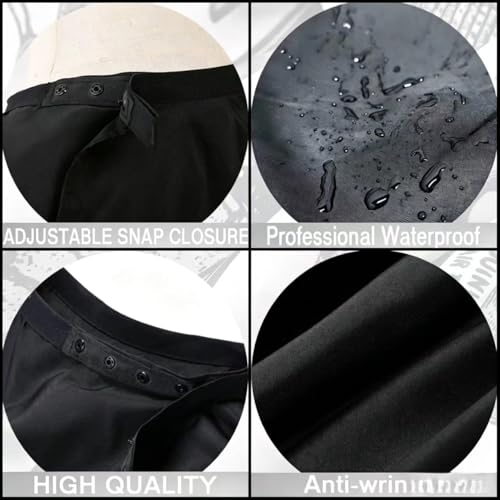 Black 1-Pack Waterproof Hair Cutting Cape with Adjustable Snap Closure - 47x55 Inches