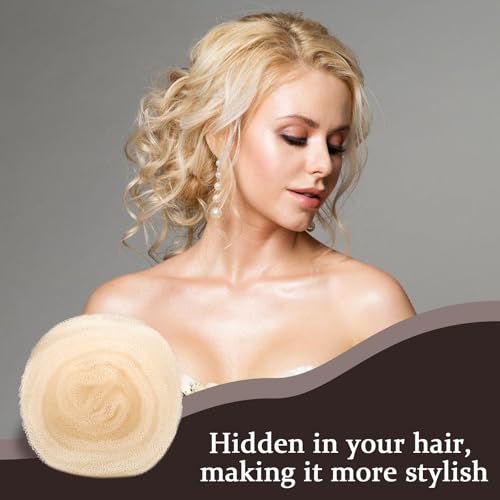 Blonde Hair Bumps Set with Clips & Comb for Volume & Updos - 105pcs