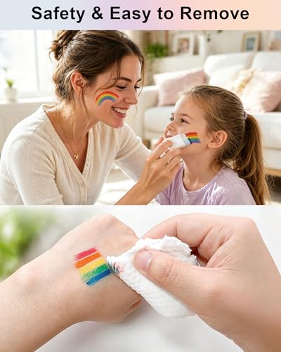 2 Pack Rainbow Pride Face Paint Stick - Water-Based & Skin-Safe