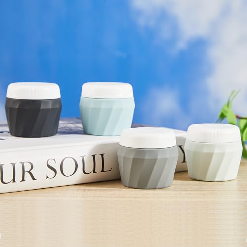 Silevoler Travel Containers for Toiletries - 4 Pack Silicone Jars