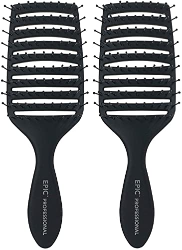 Epic Professional Quick Dry Hair Brush (Black)…2 Pack