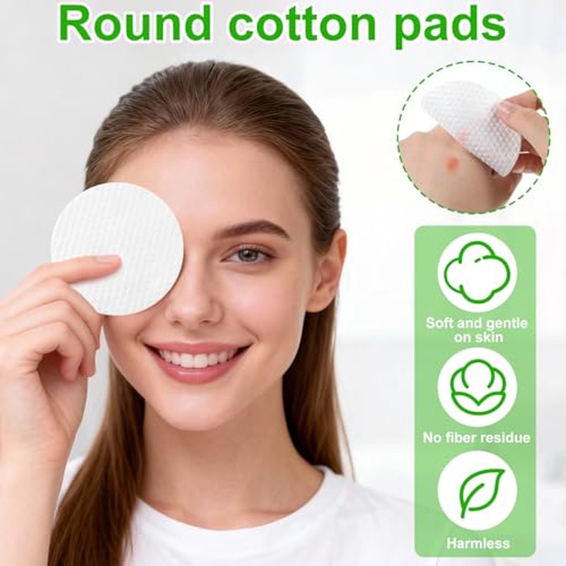 150 Extra Large Lint-Free Cotton Rounds 3.14" for Makeup & Cleansing