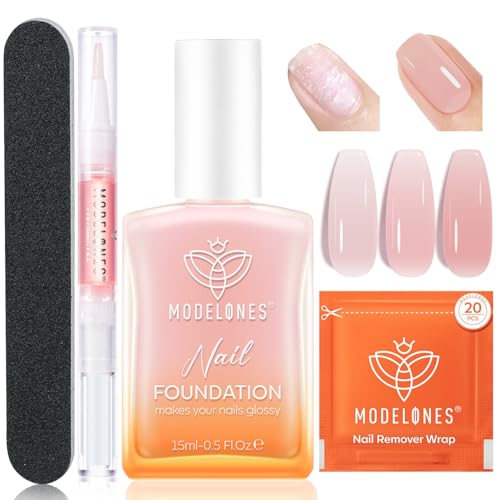 Modelones Peachy Pink Nail Strengthener & Growth Kit - 23 Pcs