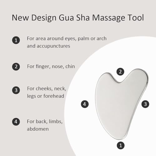Yeamon Gua Sha Face Roller - Dual Head Stainless Steel Facial Massage Tool
