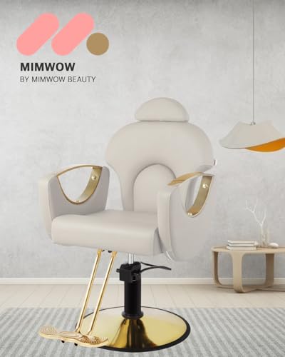 Salon Barber Chair with Heavy Duty Hydraulic Pump, Gray Gold