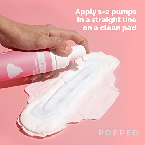 Popped New Mom Care Bundle & Baby Shower Gift Set - Peri Bottle, Witch Hazel Foam, Organic Nipple Balm, Hot/Cold Packs (2 Count) | Postpartum Essentials Bundle