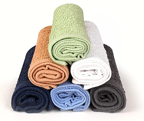 100% Cotton Wash Cloths 24 Pack - Absorbent Flannel Face Towels