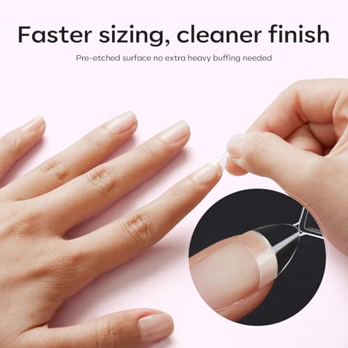 Modelones Medium Almond Half Cover Nail Tips 510pcs – Natural Fit & Durable Fake Press-On Nails