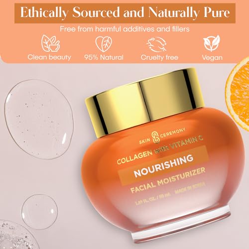 Collagen & Vitamin C Moisturizer - Brightens Skin, Reduces Fine Lines & Wrinkles - Anti-Aging, Dermatologist Tested, Clean Beauty, Korean Skin Care - 1.69 FL.OZ.
