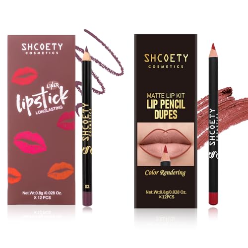 24 Matte Lip Liner Pencils Set | Waterproof Longwear