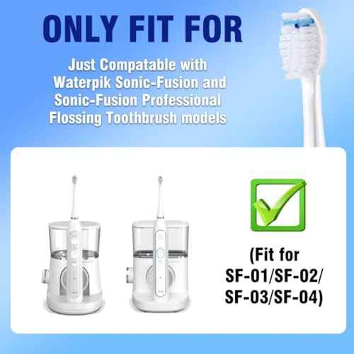 Replacement Heads for WaterPik Sonic Fusion SF-01/SF-02/SF-03/SF-04,Replacement Brush Heads Compatible with WaterPik Sonic Fusion 2.0 Flossing Toothbrush with Cover