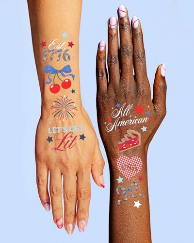 xo, Fetti 4th of July Temporary Tattoos - 250 Patriotic Designs