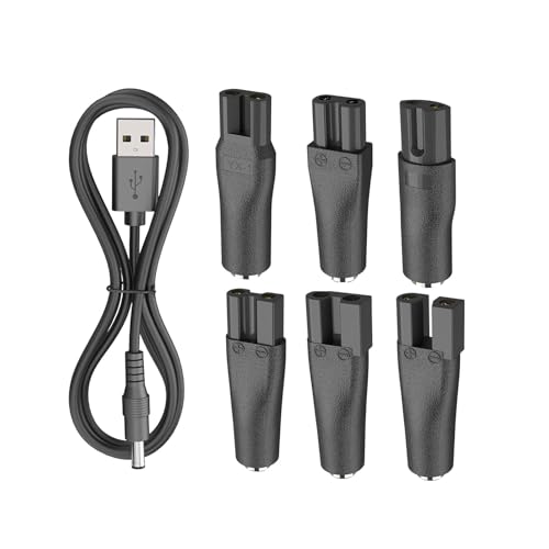 PDEEY Charger Cord for Most Eectric Hair Clipper Beard Trimmer Shaver, fit for Phililps Norelco, Hatteker, Surker, Lumural, and Beauty Instrument, Desk Lamp - 5V DC Charging Cable 7 PCS