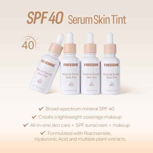 Skin Tint with SPF 40,24HR Tinted Mineral Sunscreen Serum with Zinc Oxide,Multi-use Tinted SPF Serum Foundation,Long Lasting Full Coverage Buildable Foundation-Classic Ivory, 1 Fl Oz