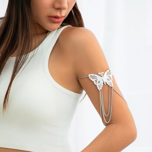 Xerling Boho Hollow Butterfly Upper Arm Bracelet with Tassel