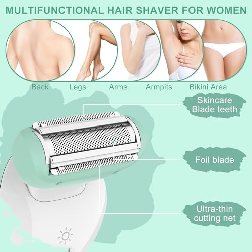 Solimpia Lady Shavers Electric Shaver for Women Electric Razor for Arm Leg Armpit Bikini Cordless Portable Painless IPX6 Waterproof USB Rechargeable Dry Wet