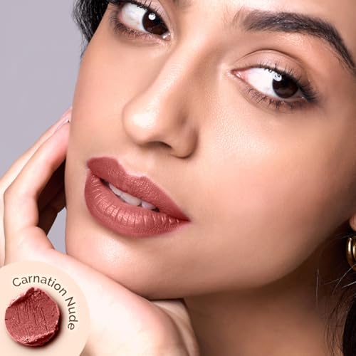 Mamaearth Moisture Matte Lipstick (01 - Carnation Nude) | Infused with Vitamin E | 12-Hour Long Stay & 8-Hour Moisture Lock | Cruelty-Free & Smudge-Proof | 0.07 Oz/2g