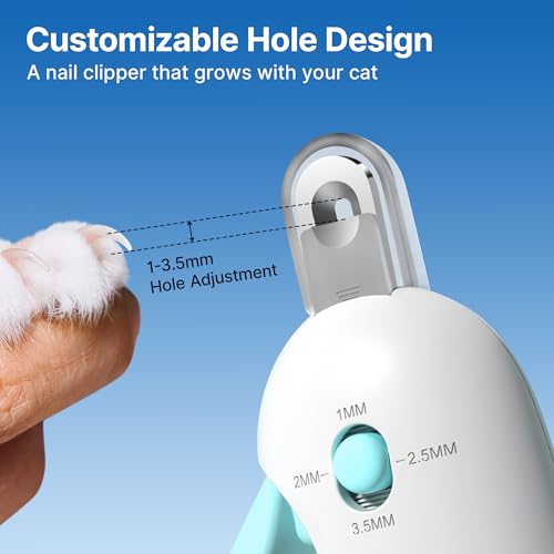 Adjustable Cat Nail Clipper with Hidden Nail File - Safe Grooming Tool for Kittens & Indoor Cats