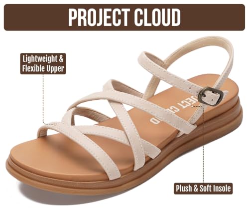 Project Cloud Wedge Sandals for Women - Plush Memory Foam