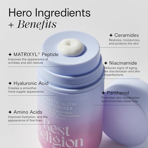 Ultimate Glow Moisturizer with Peptides, Ceramides, Hyaluronic Acid, & Niacinamide, Face Moisturizer for Dry, Stressed & Dull Skin